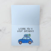Individuell anpassbarer Geburtstag Retro Fiat 500 Karte (Innenseite)