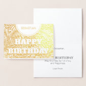 Individuell anpassbarer Goldener Botanischer Glück Folienkarte (Anzeige)