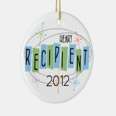 Individuell anpassbarer Herzempfänger Keramik Ornament (Rechts)