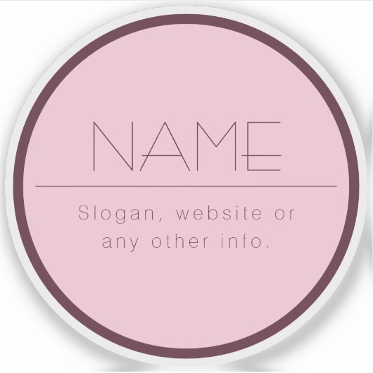 Individuell anpassbarer moderner Text mit Grenzen Aufkleber (Vorderseite)