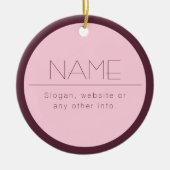 Individuell anpassbarer moderner Text mit Grenzen Keramik Ornament (Vorne)