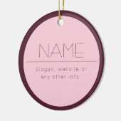 Individuell anpassbarer moderner Text mit Grenzen Keramik Ornament (Links)