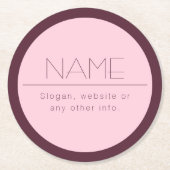 Individuell anpassbarer moderner Text mit Grenzen Runder Pappuntersetzer (Vorderseite)