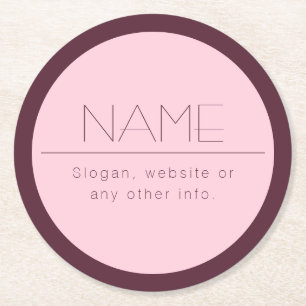 Individuell anpassbarer moderner Text mit Grenzen Runder Pappuntersetzer