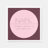 Individuell anpassbarer moderner Text mit Grenzen Serviette (Vorderseite)