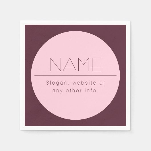 Individuell anpassbarer moderner Text mit Grenzen Serviette (Vorderseite)