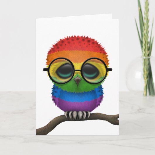 Individuell anpassbarer Nerdy Rainbow Gay Pride Ba Karte (Vorderseite)