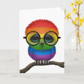 Individuell anpassbarer Nerdy Rainbow Gay Pride Ba Karte (Gelbe Blume)