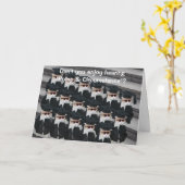 Individuell anpassbarer Niedlich/lustiger Cat Absc Karte (Gelbe Blume)