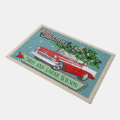 Individuell anpassbarer Retro Classic Car Frohe We Fußmatte (Schrägansicht)