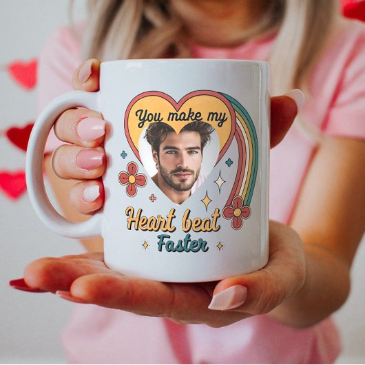 Individuell anpassbarer Retro-Heartbeat Kaffeetasse