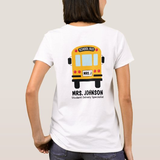 Individuell anpassbarer Schulbusfahrer T-Shirt (Rückseite)