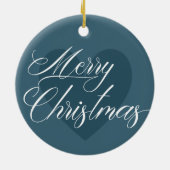 Individuell anpassbarer Text & Foto Elegant Frohe  Keramik Ornament (Hinten)