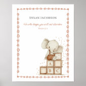 Individuell anpassbarer Wasserfarben-Babyelephant  Poster (Vorne)