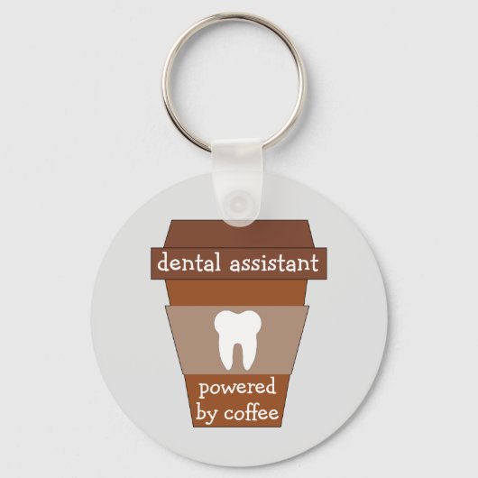 Individuell anpassbarer Zahnassistent mit Kaffeema Schlüsselanhänger (Vorderseite)