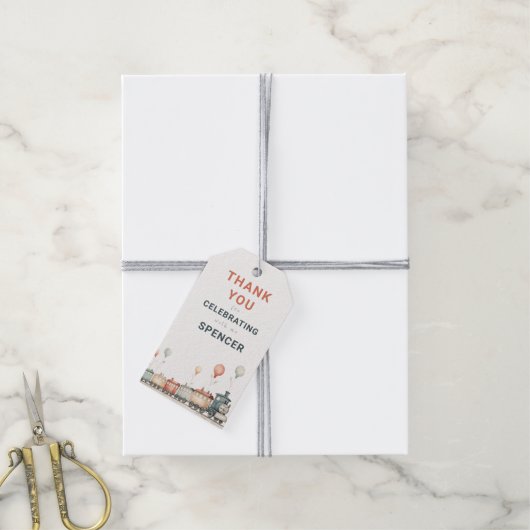 Individuell anpassbarer Zug Geburtstag Vielen Dank Geschenkanhänger (Mit Garn)