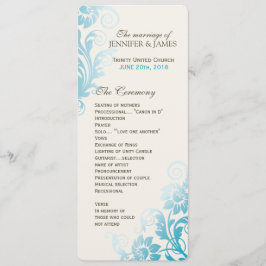 Individuell anpassbares Aquamarines Hochzeitsprogr Programm