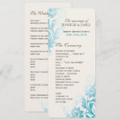 Individuell anpassbares Aquamarines Hochzeitsprogr Programm (Vorne/Hinten)