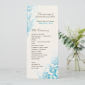Individuell anpassbares Aquamarines Hochzeitsprogr Programm (Stehend Vorderseite)