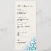 Individuell anpassbares Aquamarines Hochzeitsprogr Programm (Rückseite)