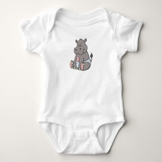 Individuell anpassbares Baby Hippo Baby Strampler (Vorderseite)