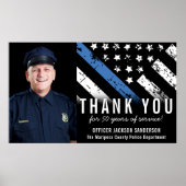 Individuell anpassbares Blue Line Police Rentireme Poster (Vorne)