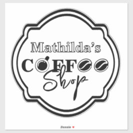 Individuell anpassbares Coffee Shop Logo für Gesch Aufkleber