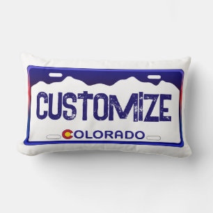 Individuell anpassbares Colorado blaues Nummernsch Lendenkissen