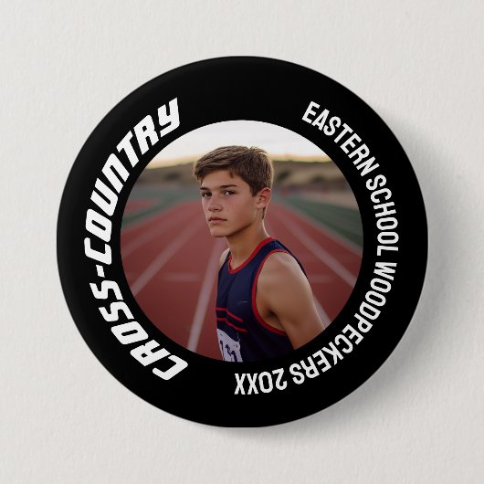 Individuell anpassbares Cross-Country Team Foto Button (Vorderseite)
