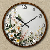 Individuell anpassbares elegantes Blumendesign Runde Wanduhr