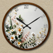 Individuell anpassbares elegantes Blumendesign Runde Wanduhr