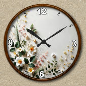 Individuell anpassbares elegantes Blumendesign Runde Wanduhr