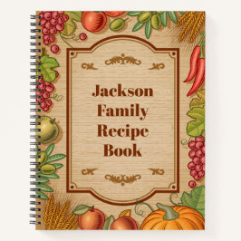 Individuell anpassbares Familienrezeptbuch Notizblock