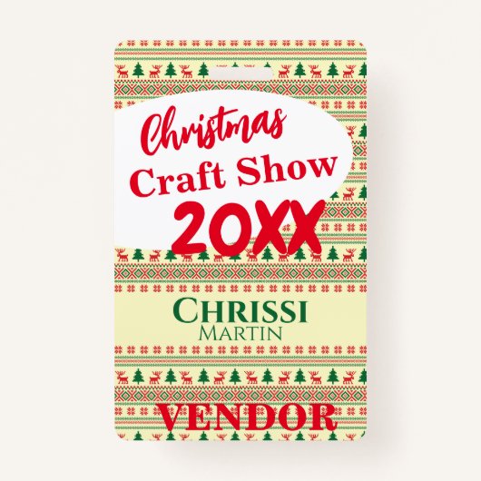 Individuell anpassbares Holiday Event Vendor ID Ab Ausweis (Vorderseite)