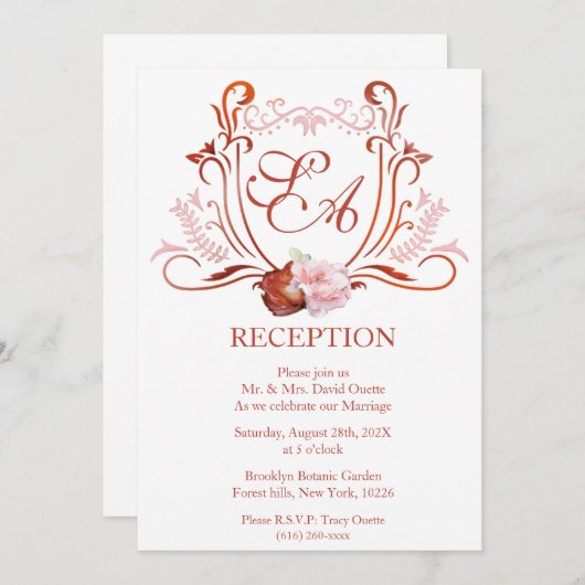 Individuell anpassbares Layout moderner Empfänge Einladung (Vorne/Hinten)