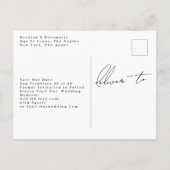 Individuell anpassbares Multi-Foto Save the Date s Ankündigungspostkarte (Rückseite)