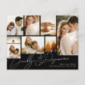 Individuell anpassbares Multi-Foto Save the Date s Ankündigungspostkarte (Vorderseite)