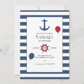 Individuell anpassbares Nautical Birthday Party Fo Einladung (Vorderseite)