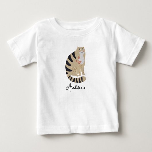 Individuell anpassbares, Niedliches Lächeln Cat Ba Baby T-shirt (Vorderseite)