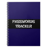 Individuell anpassbares PASSWORDS TRACKER Notebook Notizblock (Vorderseite)