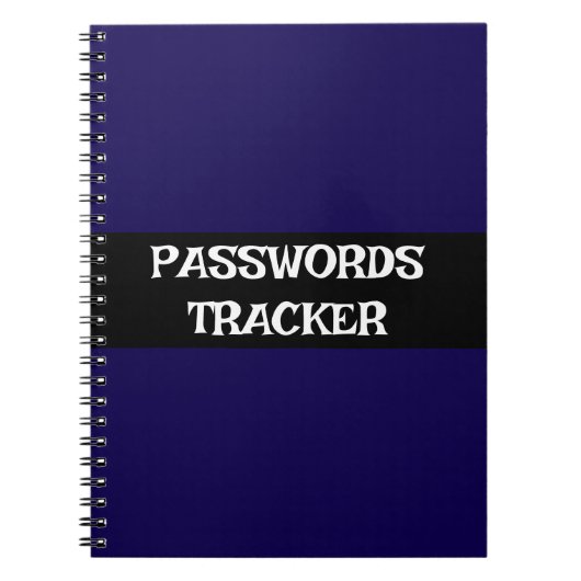 Individuell anpassbares PASSWORDS TRACKER Notebook Notizblock (Vorderseite)