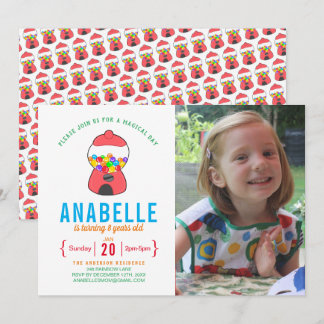 Individuell anpassbares Rainbow Gum Foto Geburtsta Einladung