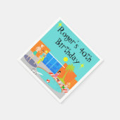 Individuell anpassbares Retro Pool Party Einweg Na Serviette (Ecke)