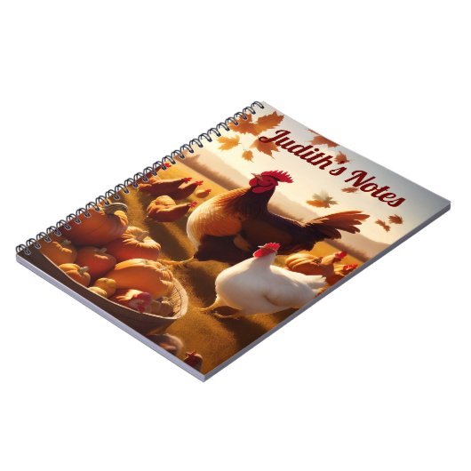 Individuell anpassbares Rooster-Notebook, Spiral-N Notizblock (Linke Seite)