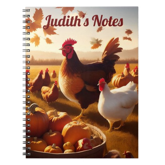 Individuell anpassbares Rooster-Notebook, Spiral-N Notizblock (Vorderseite)