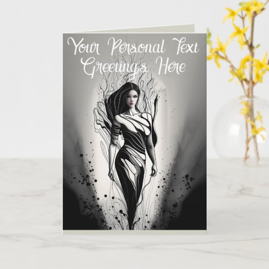 Individuell anpassbares schönes Modell Zeichnend i Karte (Gelbe Blume)