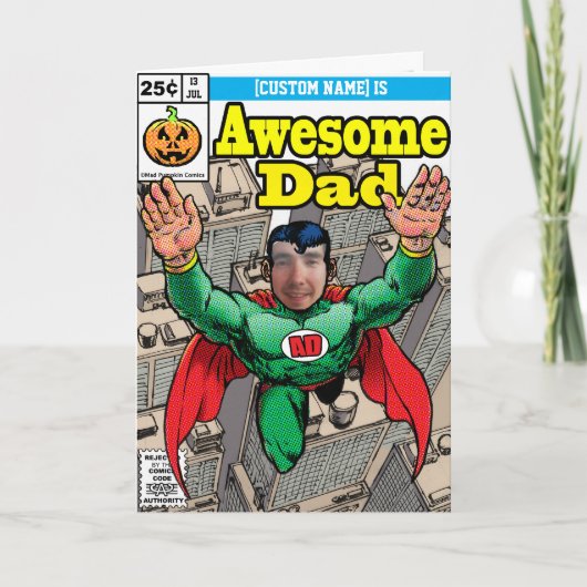 Individuell anpassbares Superhero Comic Geburtstag Karte (Vorderseite)