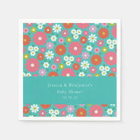 Individuell Aquamarin rosa Retro Floral Spring Bab