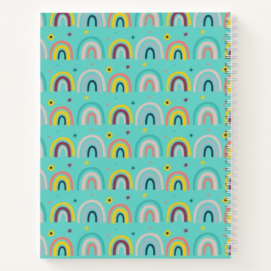 Individuell Aquamarines Rainbow Pattern Kid's Note Notizblock (Rückseite)