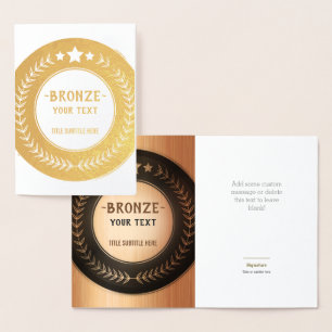 INDIVIDUELL BEDRUCKTE DIY-MEDAILLE Bronze Champion Folienkarte